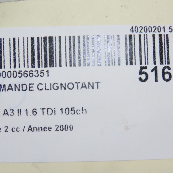 Commande clignotant occasion AUDI A3 II Phase 2 06-2008->07-2012 1.6 TDi 105ch 8P1941531CH5PR 6