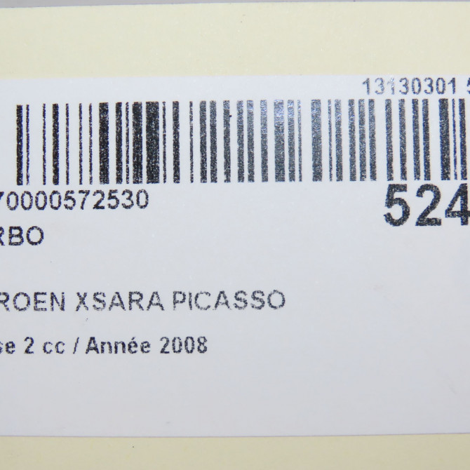 Turbo occasion CITROEN XSARA PICASSO Phase 2 02-2004->12-2010 1.6 HDI 92 ch 375Q2 7