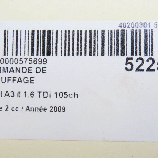 Commande de chauffage occasion AUDI A3 II Phase 2 06-2008->07-2012 1.6 TDi 105ch 8P0820047D 5