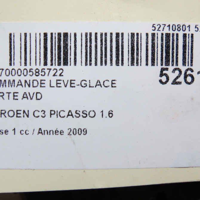 Commande lève-glace porte avant droite occasion CITROEN C3 PICASSO Phase 1 02-2009->08-2012 1.6 HDi 16v 90ch 6490P9 5
