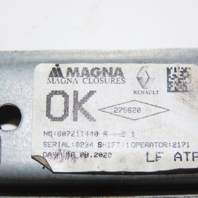 Mecanisme+moteur leve-glace avg occasion DACIA SANDERO II Phase 2 02-2017->... 807211440R 5