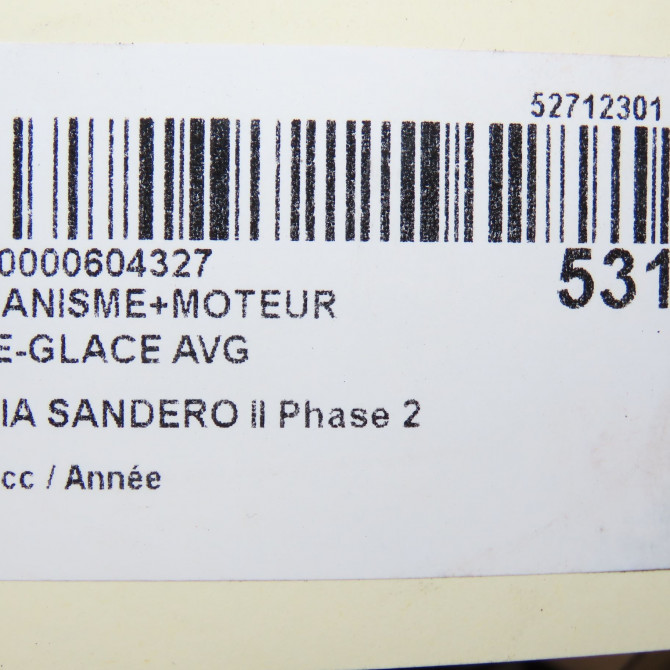 Mecanisme+moteur leve-glace avg occasion DACIA SANDERO II Phase 2 02-2017->... 807211440R 8