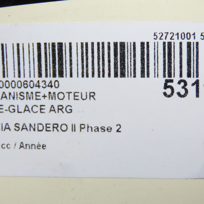 Mecanisme+moteur leve-glace arg occasion DACIA SANDERO II Phase 2 02-2017->... 827213159R 7