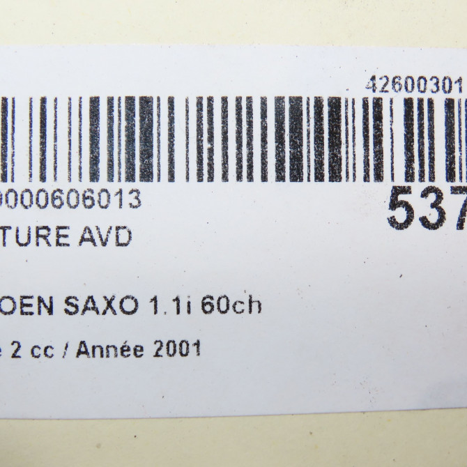 Ceinture avant droite occasion CITROEN SAXO Phase 2 09-1999->12-2004 1.1i 60ch 8973AC 6