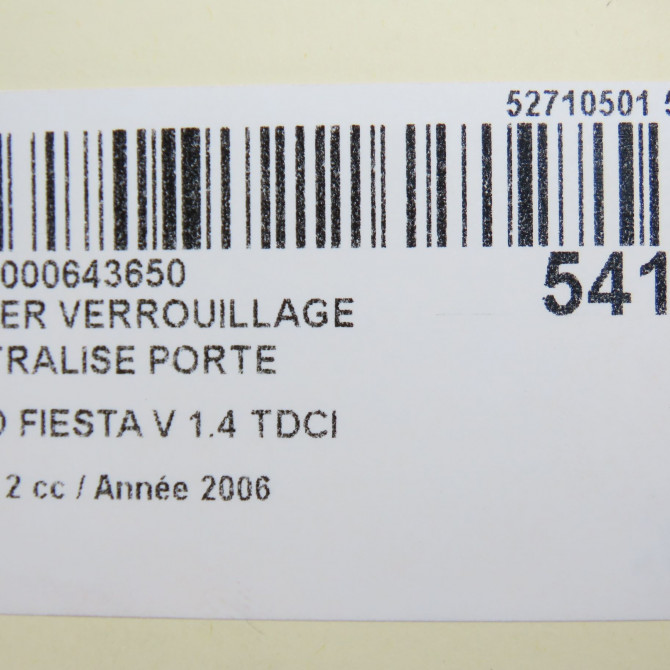 Boitier verrouillage centralise porte occasion FORD FIESTA V Phase 2 10-2005->10-2008 1.4 TDCI 5