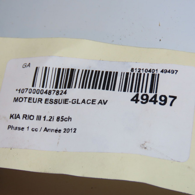 Moteur essuie-glace avant occasion KIA RIO III Phase 1 06-2011->... 1.2i 85ch 981101W000 4