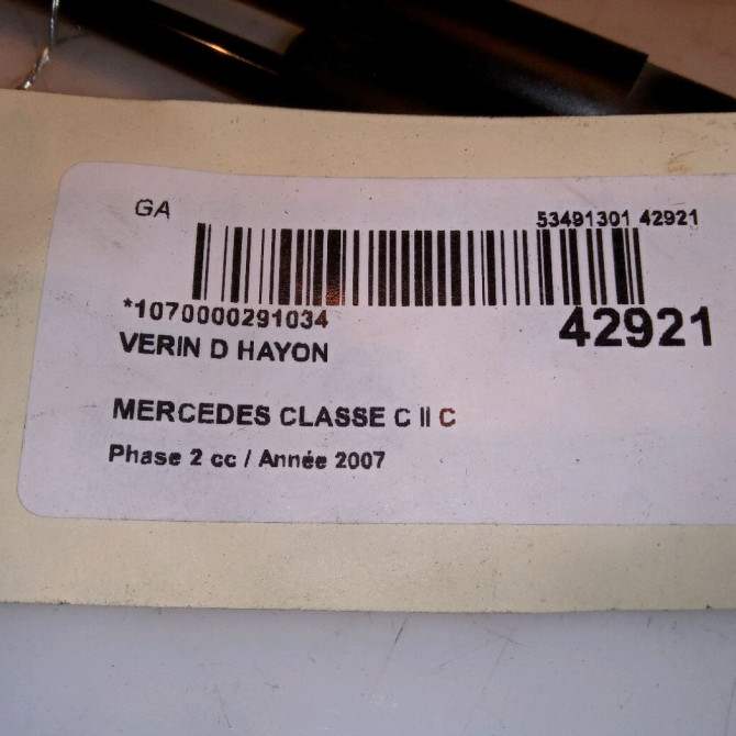 Verin droit hayon occasion MERCEDES CLASSE C II Phase 2 03-2004->06-2007 C 200 CDi 2039800264 3