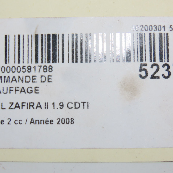 Commande de chauffage occasion OPEL ZAFIRA II Phase 2 01-2008->12-2014 1.9 CDTI 120ch 13274229 7