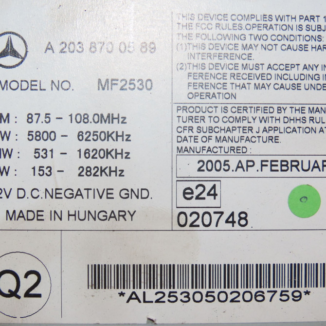 Autoradio occasion  203870458980 3