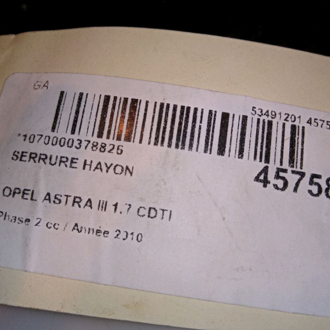 Serrure hayon occasion OPEL ASTRA III Phase 2 01-2007->04-2011 1.7 CDTI 110ch 13188851 4