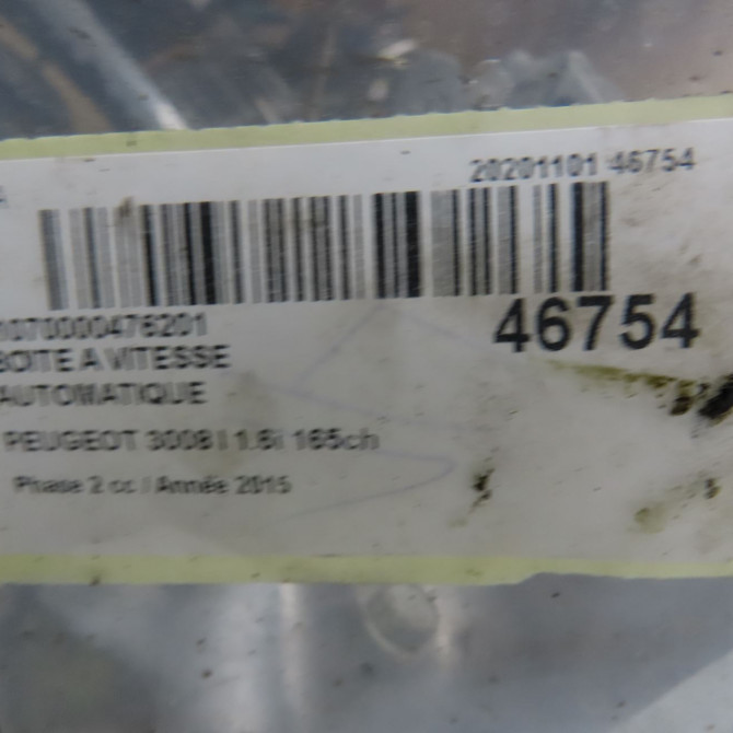 Boîte à vitesse automatique occasion PEUGEOT 3008 I Phase 2 11-2013->... 1.6i 165ch 9809761680 7