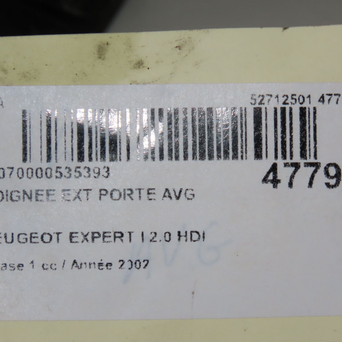 Poignee ext porte avg occasion PEUGEOT EXPERT I Phase 1 10-1995->12-2003 2.0 HDI 95ch 9101F9 4