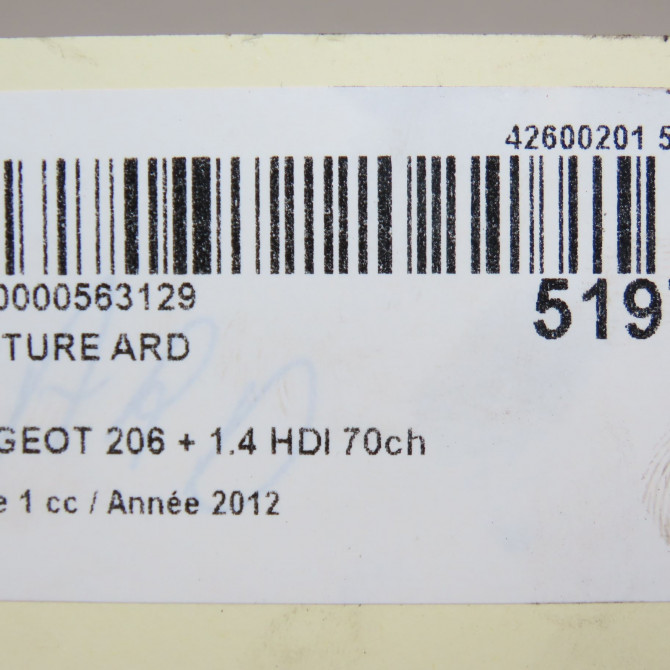 Ceinture arrière droite occasion PEUGEOT 206 + Phase 1 03-2009->05-2013 1.4 HDI 70ch 8975QZ 6