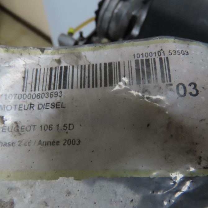 Moteur diesel occasion PEUGEOT 106 Phase 2 04-1996->09-2003 1.5D 135AW 6