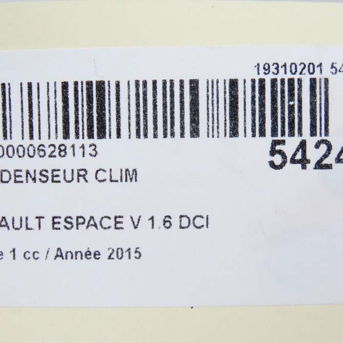 Condenseur clim occasion RENAULT ESPACE V Phase 1 02-2015->... 1.6 DCI 160ch 921006951R 5