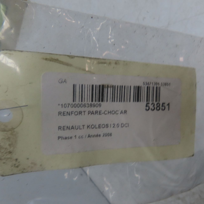 Renfort pare-choc arrière occasion RENAULT KOLEOS I Phase 1 06-2008->12-2011 2.0 DCI 150ch 85032JY00A 4