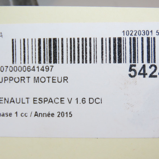 Support moteur occasion RENAULT ESPACE V Phase 1 02-2015->... 1.6 DCI 160ch 7
