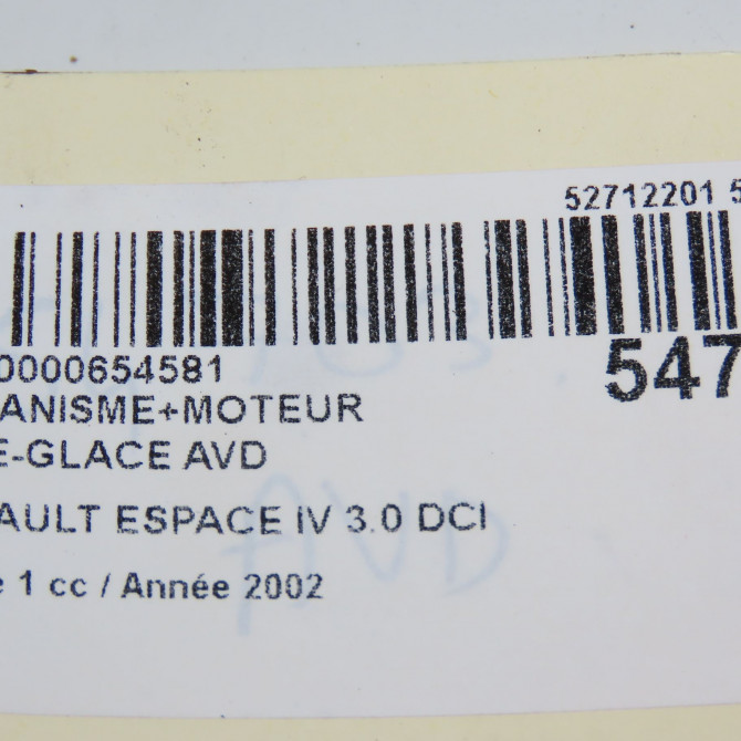 Mecanisme + moteur lève-glace avant droit occasion RENAULT ESPACE IV Phase 1 09-2002->03-2006 3.0 DCI 8200424422 6
