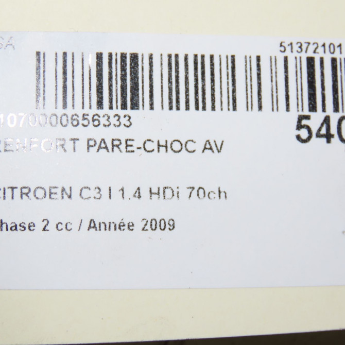 Renfort pare-choc avant occasion CITROEN C3 I Phase 2 10-2005->12-2010 1.4 HDi 70ch 7414RR 6