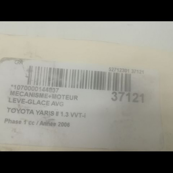 Mecanisme+moteur leve-glace avg occasion TOYOTA YARIS II Phase 1 12-2005->11-2009 1.3 VVT-i 698200D041 3