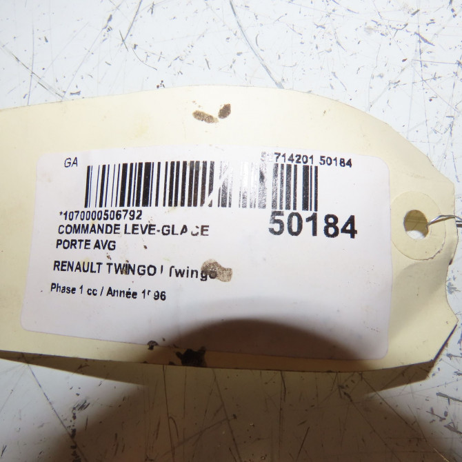 Commande lève-glace porte avant gauche occasion RENAULT TWINGO I Phase 1 04-1993->08-1998 Twingo 12.96>08.98 7700416998 4