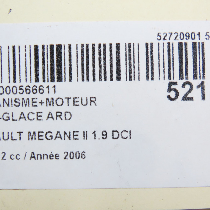 Mecanisme+moteur leve-glace ard occasion RENAULT MEGANE II Phase 1 04-1995->04-1999 1.9 DCI 130ch 8201010921 7