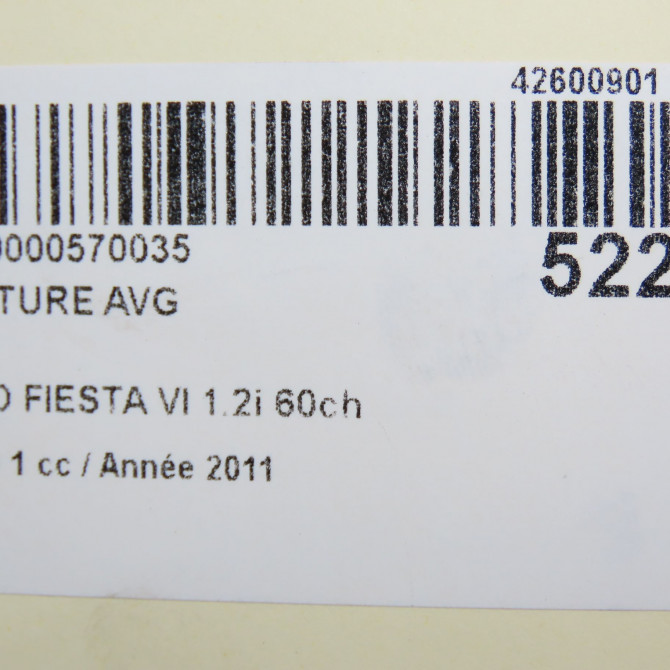 Ceinture avant gauche occasion FORD FIESTA VI Phase 1 10-2008->11-2012 1.2i 60ch Ambiente 1813030 6
