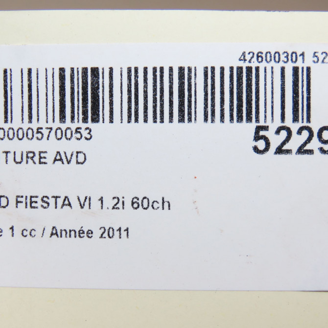 Ceinture avant droite occasion FORD FIESTA VI Phase 1 10-2008->11-2012 1.2i 60ch Ambiente 1813028 6