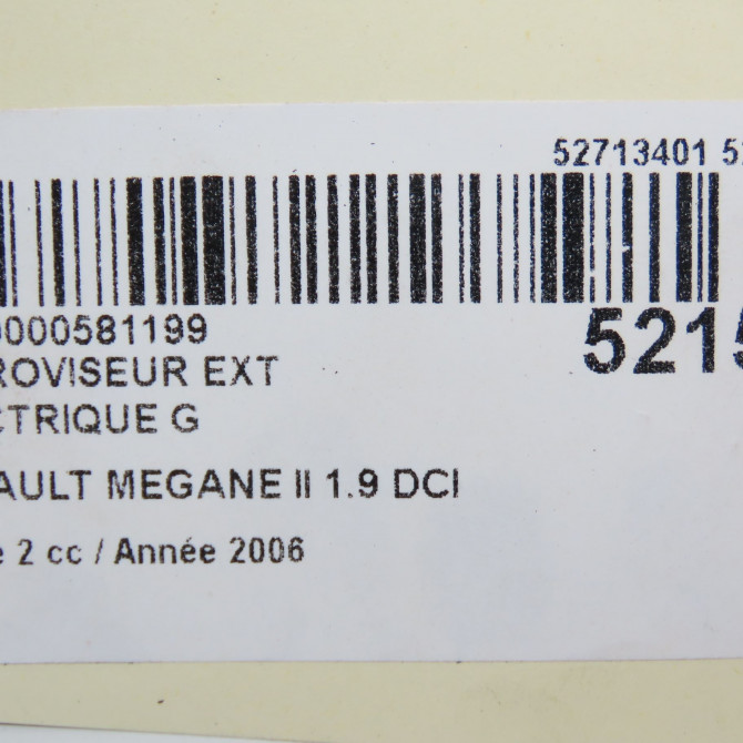Retroviseur exterieur electrique gauche occasion RENAULT MEGANE II Phase 1 04-1995->04-1999 1.9 DCI 130ch 7701068376 7