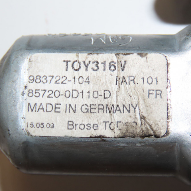 Mecanisme+moteur leve-glace avg occasion TOYOTA YARIS II Phase 1 12-2005->11-2009 1.0i 69ch 698200D041 5