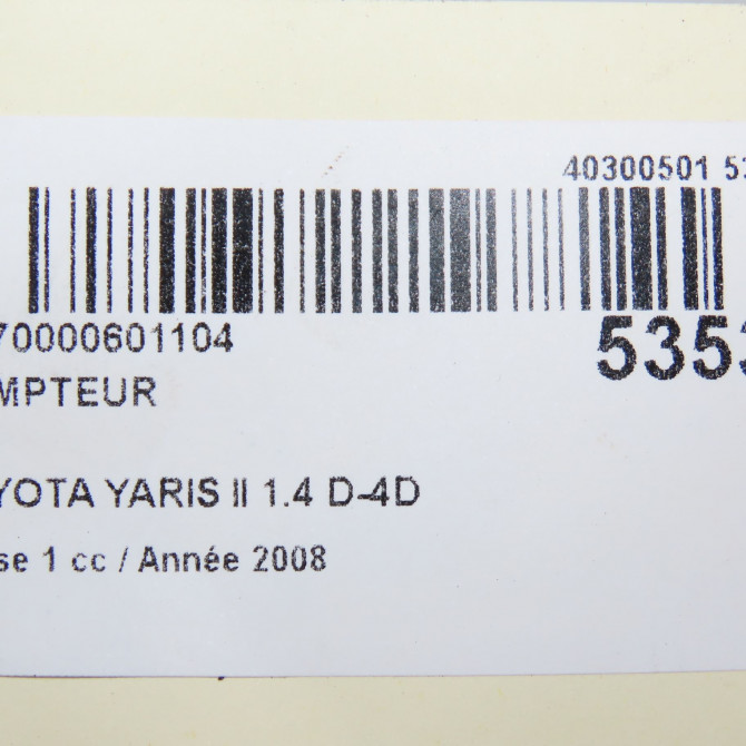 Compteur occasion TOYOTA YARIS II Phase 1 12-2005->11-2009 1.4 D-4D 838000D691 7