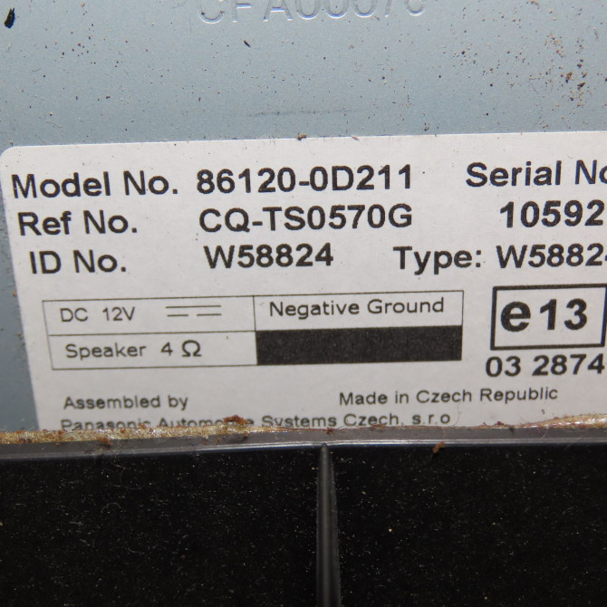 Autoradio occasion TOYOTA YARIS II Phase 1 12-2005->11-2009 1.4 D-4D 861200D211EX 5