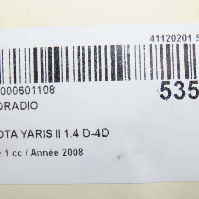 Autoradio occasion TOYOTA YARIS II Phase 1 12-2005->11-2009 1.4 D-4D 861200D211EX 7