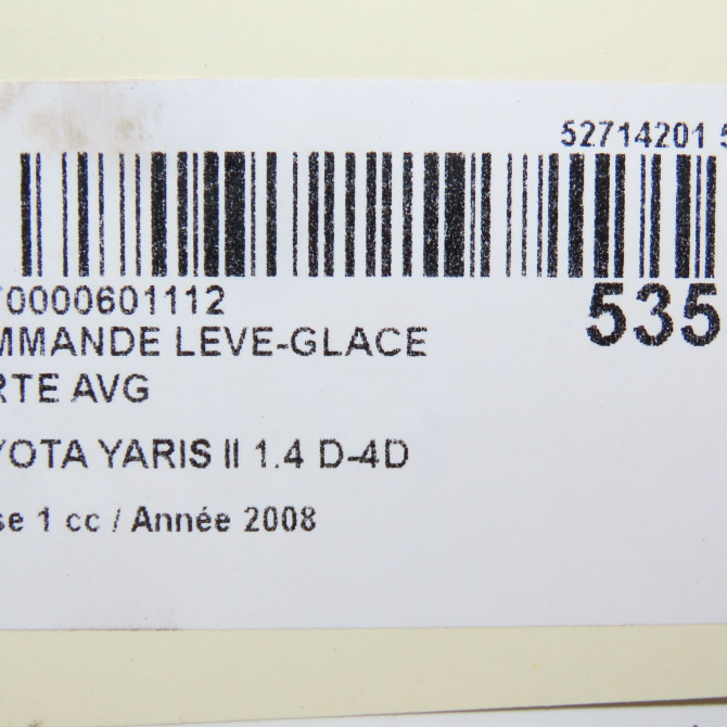 Commande lève-glace porte avant gauche occasion TOYOTA YARIS II Phase 1 12-2005->11-2009 1.4 D-4D 848200D100 5