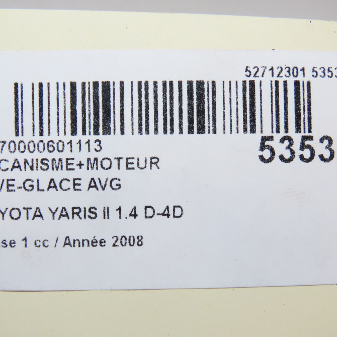 Mecanisme+moteur leve-glace avg occasion TOYOTA YARIS II Phase 1 12-2005->11-2009 1.4 D-4D 698200D041 8