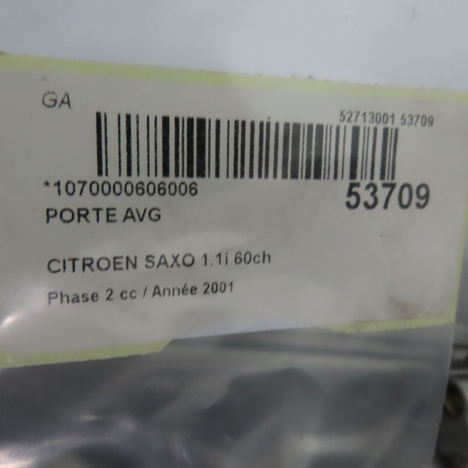 Porte avant gauche occasion CITROEN SAXO Phase 2 09-1999->12-2004 1.1i 60ch 9002J2 7