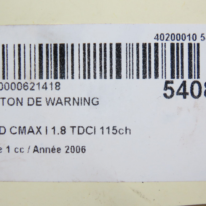 Bouton de warning occasion FORD CMAX I Phase 1 09-2003->03-2007 1.8 TDCI 115ch 1320142 5
