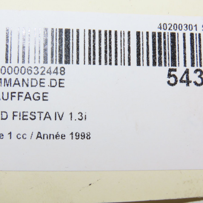 Commande de chauffage occasion FORD FIESTA IV Phase 1 09-1995->09-1999 1.3i 1143930 6