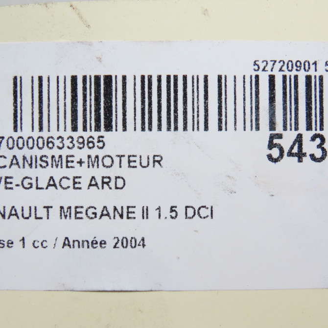 Mecanisme+moteur leve-glace ard occasion RENAULT MEGANE II Phase 1 09-2003->12-2005 1.5 DCI 100ch 8201010921 7
