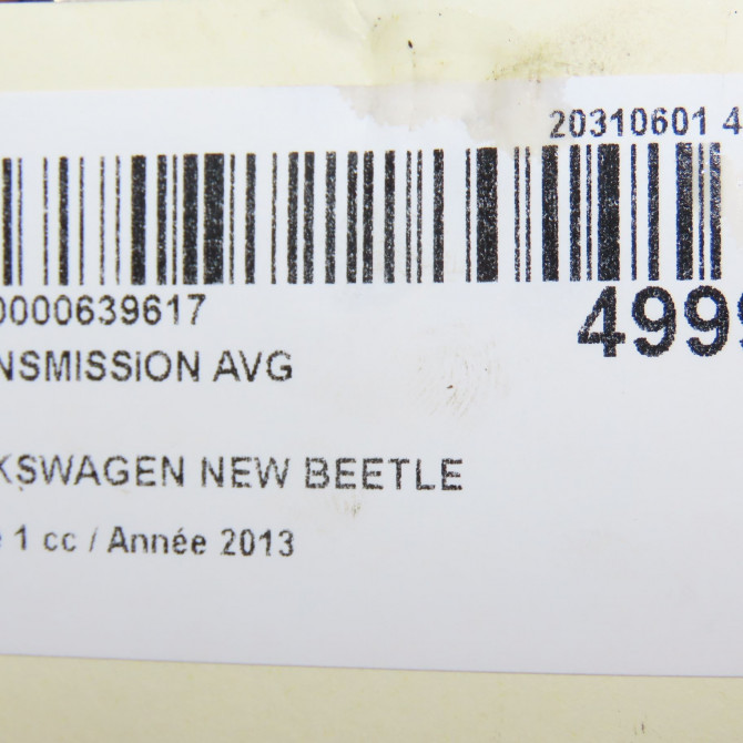 Transmission avant gauche occasion VOLKSWAGEN NEW BEETLE II phase 1 09-2011->... 1.6 TDI 105ch 5C0407271AR 7
