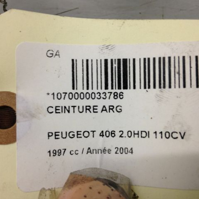 Ceinture arrière gauche occasion PEUGEOT 406 Phase 2 04-1999->04-2004 2.0 HDI 110ch 8973S3 3