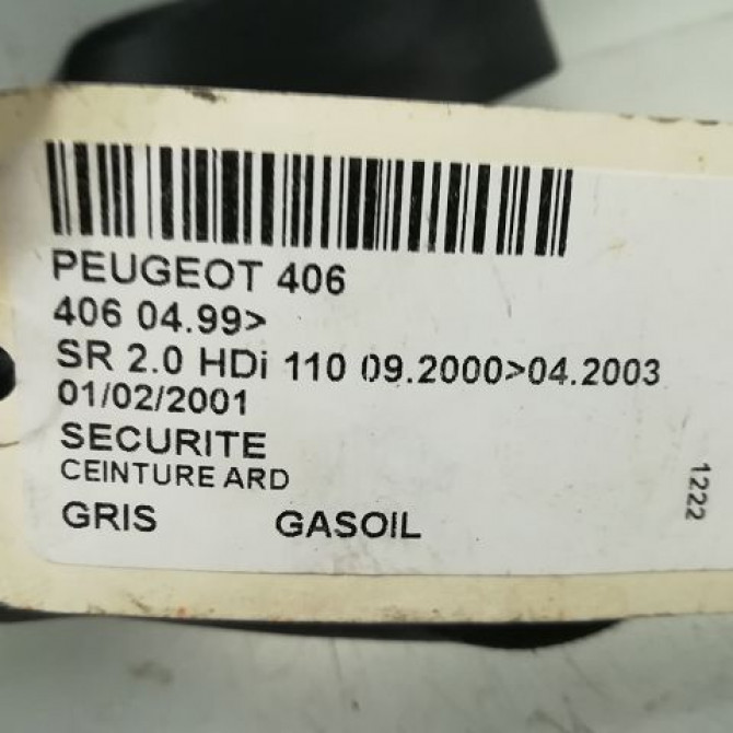 Ceinture arrière droite occasion PEUGEOT 406 Phase 1 10-1995->04-1999 8973S3 6