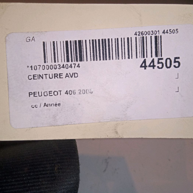 Ceinture avant droite occasion PEUGEOT 406 8974CR 4