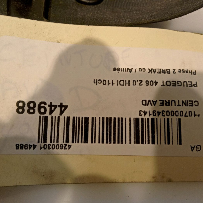 Ceinture avant droite occasion PEUGEOT 406 Phase 1 04-1995->04-1999 2.0 HDI 110ch 8974CR 3