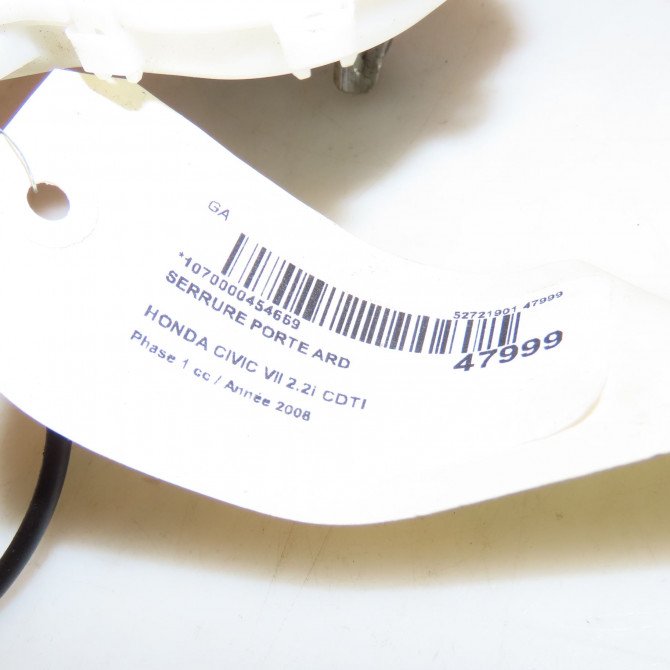 Serrure porte ard occasion HONDA CIVIC VII Phase 1 01-2006->09-2008 2.2i CDTI 72610SMGG12 5