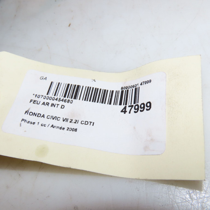 Feu arrière intérieur droit occasion HONDA CIVIC VII Phase 1 01-2006->09-2008 2.2i CDTI 34151SMGE03 4