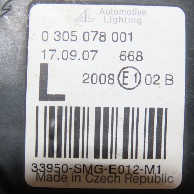 Phare antibrouillard avant gauche occasion HONDA CIVIC VII Phase 1 01-2006->09-2008 2.2i CDTI 4396SMG305 3