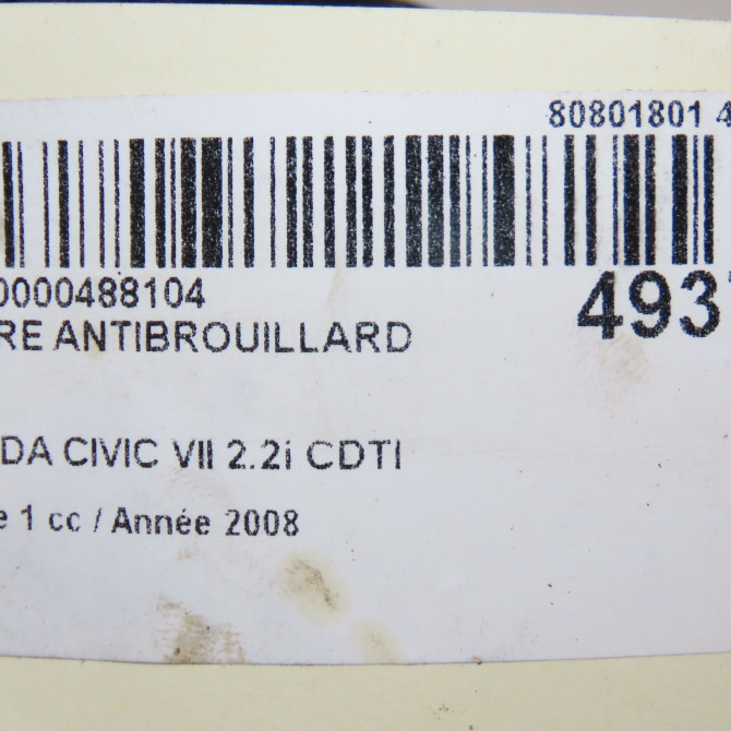 Phare antibrouillard avant gauche occasion HONDA CIVIC VII Phase 1 01-2006->09-2008 2.2i CDTI 4396SMG305 5
