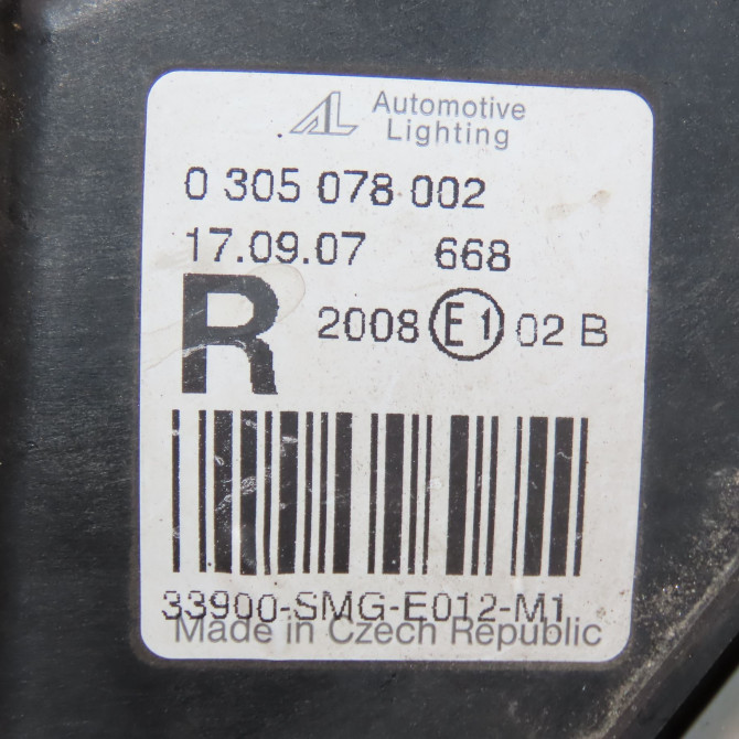 Phare antibrouillard avant droit occasion HONDA CIVIC VII Phase 1 01-2006->09-2008 2.2i CDTI 4391SMG305 4