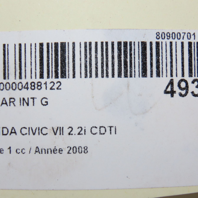 Feu arrière interieur gauche occasion HONDA CIVIC VII Phase 1 01-2006->09-2008 2.2i CDTI 34156SMGE03 5